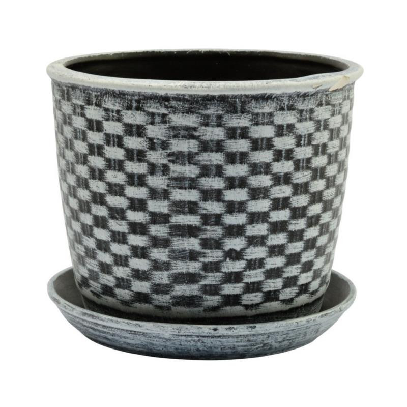 Doniczka ceramiczna z podstawką Klasyczna 18 17,5x16cm mix